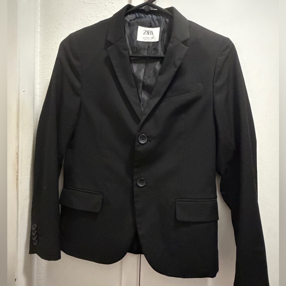 Zara Elegant Black Kid Blazer